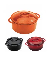 Round Casserole Dish & Cover ( Strap Handles )