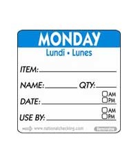 Removable Day Labels (50mm)